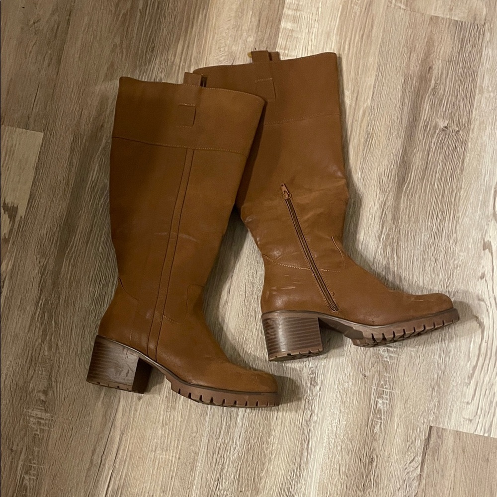 Brown Leather High Boots unbranded